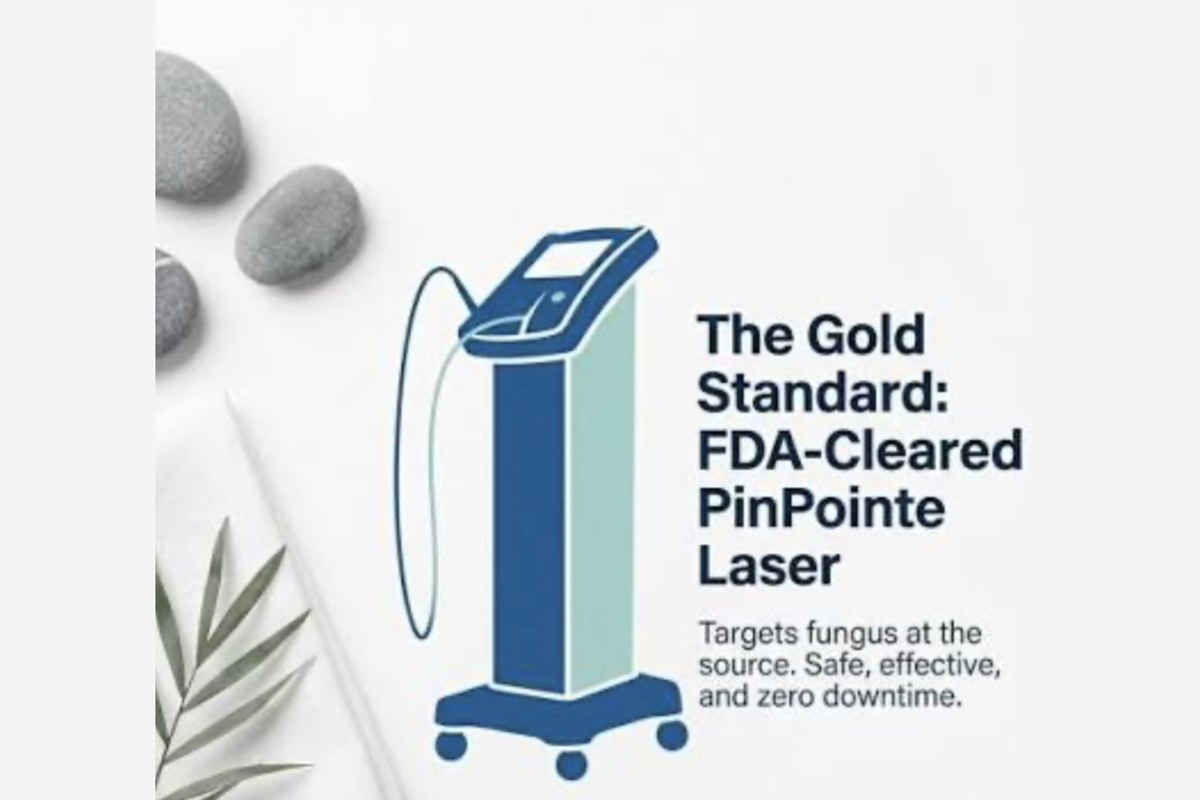 FDA-cleared PinPointe laser used at Whole Foot Care to treat toenail fungus